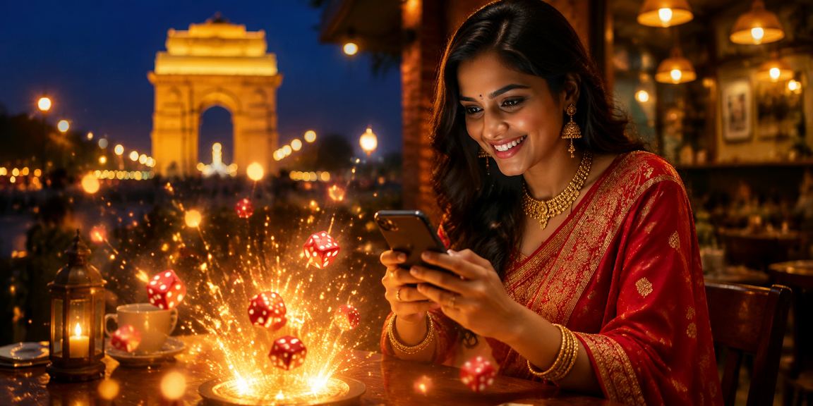 Indian man betting on dice games near India Gate in Delhi