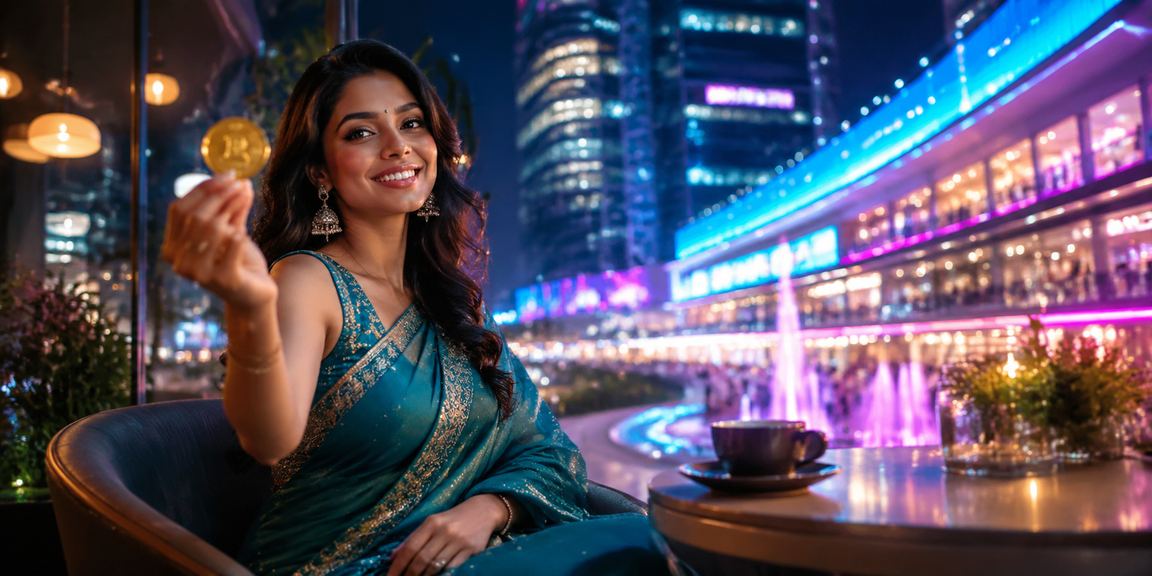 Indian lady making digital payment on mobile in traditional saree